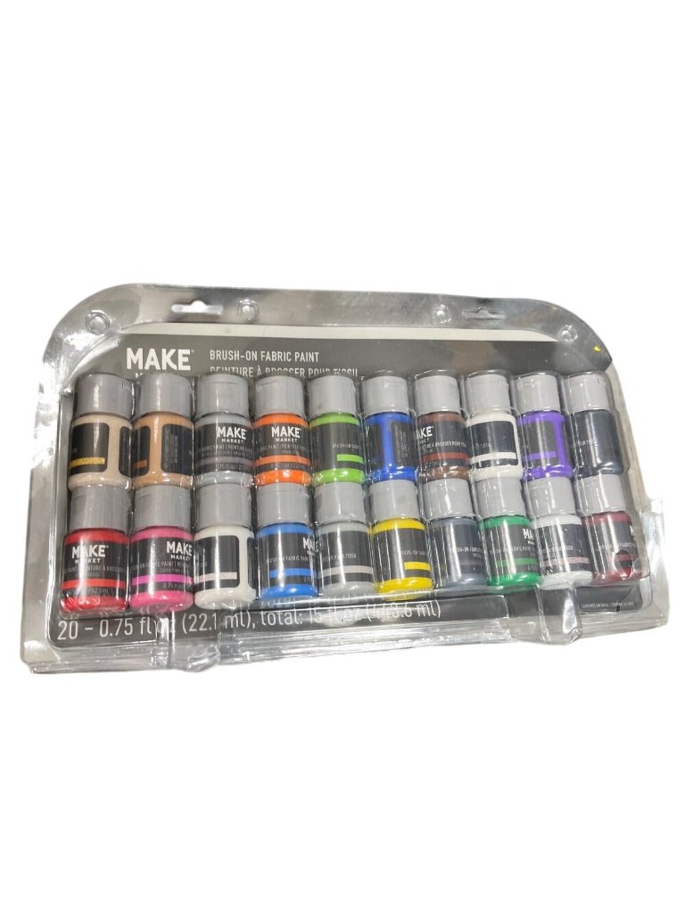 Make Market Brush-On Fabric Paint Set 20 Colors Each Total 15 Fl Oz SKU 10-355